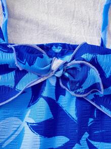 Travachic KIDS Monito azul con lazo lindo para vacaciones de verano para bebé niña - Azul - Ver 7