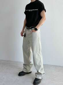 DAZY 字母印花T恤，时尚适合夏季 - 黑色 - 查看 4