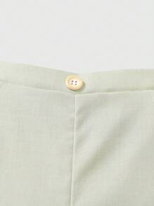 Conjunto de 3 piezas: Chaleco de estilo caballero gris claro + Camisa de cuello blanco + Pantalones para bebé/niño pequeño, adecuado para exteriores, vacaciones, calle, fiestas, sesiones de fotos y otras ocasiones - Gris - Ver 5