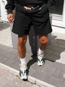 Manfinity Hypemode Pantaloni scurți sport casual pentru bărbați, cu talie și buzunare, stil sport
