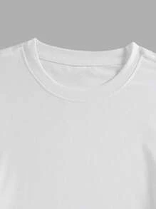 Manfinity Homme Conjunto de camiseta casual de manga corta con cuello redondo estampado con letras de astronauta y shorts para hombre para el verano