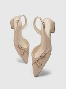 CUCCOO BIZCHIC New Style Pointed Toe Minimalist Commuter Vibe Casual Flat Shoes For Women - Apricot - View 9