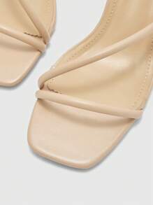 CUCCOO SZL Giày sandal đế vuông gót thấp gợi cảm màu mơ, quai hậu thích hợp khi đi làm, hẹn hò, tụ tập, ngày lễ, tiệc tùng, kỳ nghỉ, ngày lễ tình nhân - Màu be - Xem 7