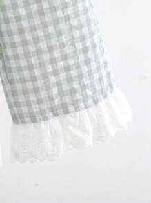 Cozy Pixies 2pcs Baby Girl Sets: Contrast Trim Crew Neck Sleeveless Cardigan Top And Elastic Waist Pants
