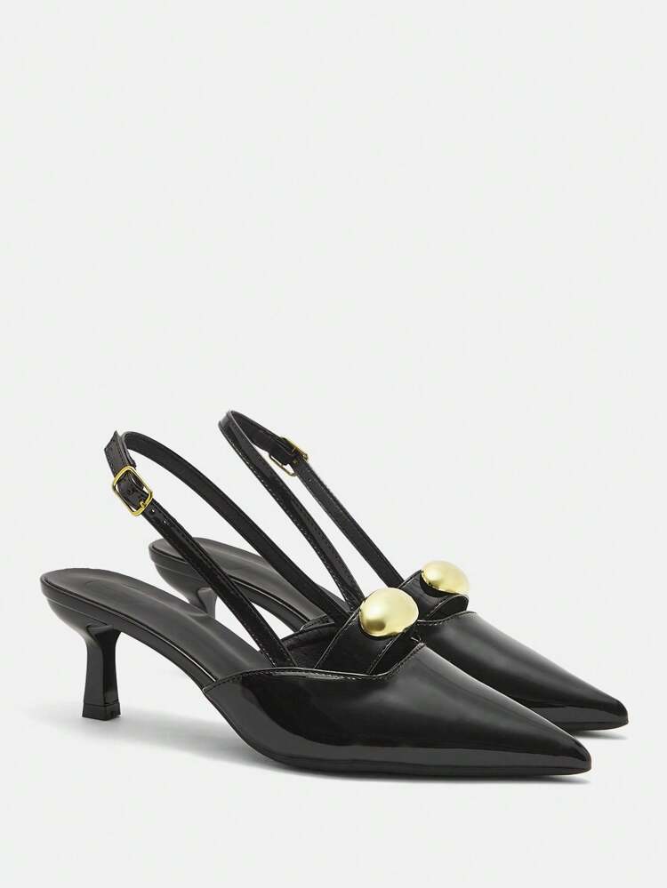 CUCCOO CURVES Fashion Comfortable Low Heel Pointed Toe Wide Fit High Heel Pumps, Suitable For Commute, Date, Party And More Occasions