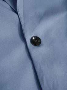 Manfinity Mode Men's Solid Color Single-Breasted Long Sleeve Suit Jacket & Pants 2-Piece Set