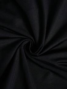 SHEIN Unity Blusa de mujer con diseño de camiseta de 2 en 1 de manga corta y efecto de empalme en color negro - Negro - Ver 5
