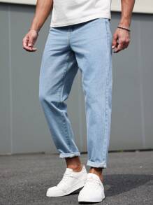 Manfinity Homme Jeans blu casual di moda da uomo, slim fit, stile da strada