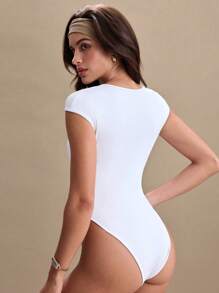 Eassivo Women's Simple Crew Neck Short Cap Sleeve Casual Romper, Spring/Summer