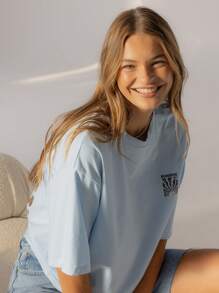 Aralina Grafisches, Oversized T-Shirt, Sommerfreizeit-Outfits für Frauen mit Grafik-T-Shirts