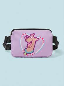 SCOOBY-DOO X SHEIN Women Fashion All-In-One Waist & Chest Pack, Cartoon Print Sports Fanny Pack With Adjustable Strap, Letter Design Waist Bag, Square Shape, Suitable For Running, Biking, Travel Fanny Pack - Multicolor - View 1