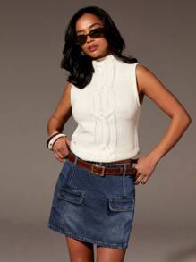 Athîral Women's Casual Washed Short Denim Mini Skirt Cowgirl, Four Seasons, Back To School Girls Outfits - Dark Wash - View 2