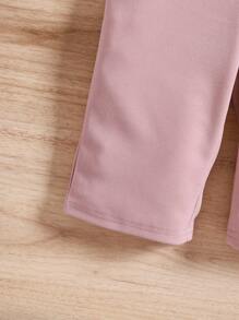 SHEIN Cute Baby Girl Summer Pink Patchwork Organza Ruffle Jumpsuit - Pink - View 6