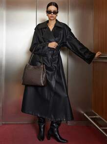 SHECARRY Túi đeo vai đi làm thường ngày màu trơn cho nữ - Cà phê nâu - Xem 6