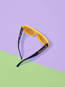 SCOOBY-DOO X SHEIN Colorblock Letter And Cartoon Puppy Pattern Unique And Fashion Eyeglasses - Yellow - View 4