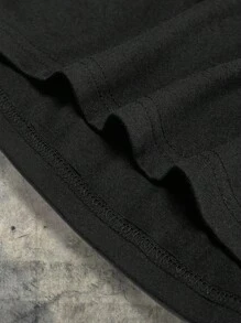 AXEPEAK 2pcs Men's Set: Black Top And Red Shorts Summer Outfit, Streetwear Casual - Multicolor - View 6