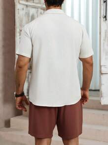 Manfinity Homme Men's Pocket Button Short Sleeve Shirt & Shorts 2 Pieces Set - Multicolor - View 2