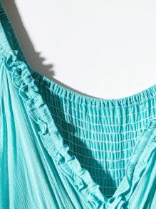 Flirla Neuer eleganter Sommer Latz Jumpsuit für Frauen, vielseitig einsetzbar, V-Ausschnitt, ärmellos, weites Bein, A-Linie Silhouette, hohe Taille, schlankend