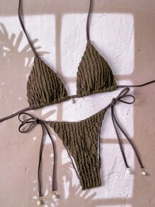 Swim Vcay Spring Break Women 2-Piece Beachwear Swimsuits For Summer - Coffee Brown - View 1