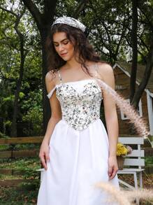 SHEIN 1件女士数码印花无钢圈性感文胸 - 彩色 - 查看 5