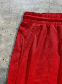 AXEPEAK Áo phông đen in khẩu hiệu dành cho nam + Quần short bóng rổ màu đỏ Bộ đồ thể thao Trang phục mùa hè, Sẵn sàng cho phong cách đường phố - Nhiều màu - Xem 3