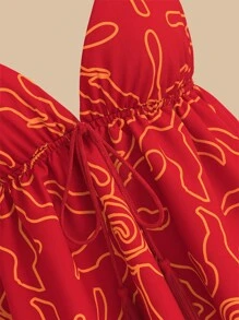 Travachic 女士 V 领无袖印花吊带背心，夏季、沙滩装、春季、复活节、海滩、春假、度假、音乐会女士、波西米亚风、波西米亚、音乐节、热带度假女士、橙红色太阳印花、7 月 4 日、节日