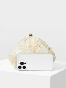 MOTF PREMIUM 亮片 KISS LOCK 手拿包 - 白色 - 查看 4