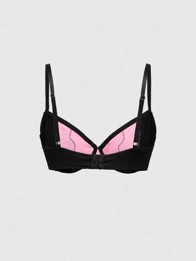J-Fashion Y2K Vintage Lace Patchwork Bow Decor Underwire Women Bra