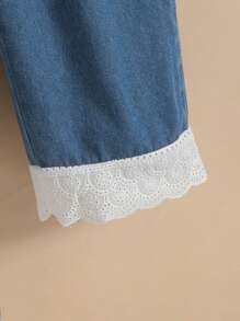 SHEIN Bộ đồ 2 món thường ngày họa tiết hoa mùa hè cho bé gái - trắng - Xem 4