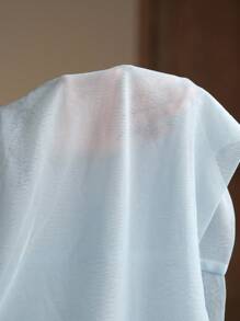 Anewsta Elegant Off-Shoulder Mesh Splice Fitted Waist Blouse Top For Women