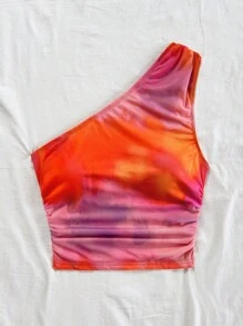 Soleia Buntes, trägerloses Batik Top für den Sommerurlaub, geeignet für Musikfestivals, Boho, Urlaub, Verabredungen, Nachmittagstee, Häkeln, Leinen