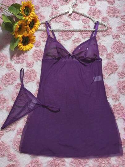 Seduluxe Women Wireless Mesh Doorschijnende Lingerie Camisole Set Going Out view 6