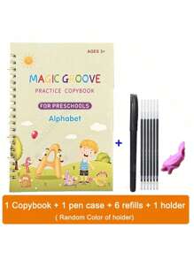 1 pieza, Libro de práctica de escritura, Ritmo en inglés, Libro de práctica mágica, Cuaderno, Literatura infantil, Aprendizaje, Números, Letras, Carta del alfabeto, Regalo de caligrafía, Escuela, Estudiante, Útiles escolares, Escuela infantil, Aprendizaje del inglés, Escritura en inglés