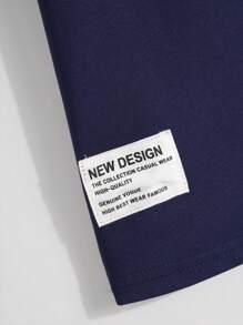 SHEIN Koszulka polo dla chłopców w kolorze granatowym, prosty krój, swobodny styl college'owy, wygodna, modna, uniwersalna, miękka tkanina, odpowiednia do codziennego noszenia, szkoły, wycieczek, sportów na świeżym powietrzu, sezonu wiosna/lato - Królewski Niebieski - Zobacz 5