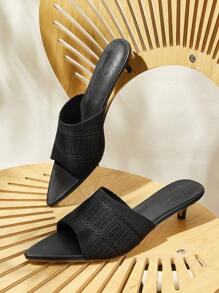 CUCCOO BASICS Vorgeformter Spitzenschuh Stiletto Absatz vielseitige Frauen High Heel Sandalen - Schwarz - Übersicht 2