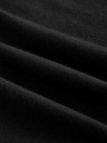 ROMWE J-Fashion 女式金属十字装饰露肩喇叭袖时尚T恤 - 黑色 - 查看 4