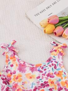 Bộ áo yếm in họa tiết cho bé gái và quần dài thường ngày có họa tiết - Nhiều màu - Xem 7