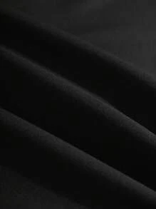 SHEIN Tween Boys Casual American Graphic Letter Portrait Print Black Short Sleeve T-Shirt, Comfortable, Fashionable, Versatile, Soft Fabric, Suitable For Daily Wear, School, Travel, Outdoor Sports, Spring/Summer - Black - View 5