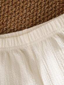 SHEIN Vintaside Kids 2pcs/Set Baby Girl Spring&Summer Vacation Style Flower Decoration Sleeveless Slip Top&Shorts - Apricot - View 7