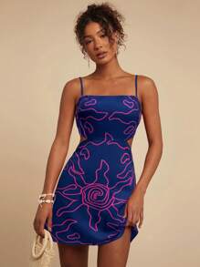 Travachic Sommerliches, figurbetontes, lässiges Camisole-Kleid mit Allover-Print