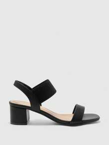 CUCCOO BIZCHIC Sandalias de tacón alto elegantes, versátiles y de diseño sencillo con puntera redonda y color uniforme para mujer - Negro - Ver 6