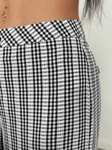 Flirla 2025 Spring/Summer Plaid Button Design Multicolor Jacquard Fresh Pants Fall Cloth For Women - Black - View 7