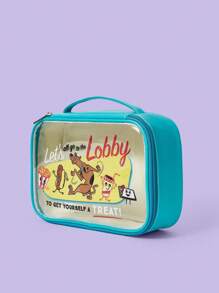 SCOOBY-DOO X SHEIN 女士卡通狗印花时尚手提包和透明化妆包/化妆袋套装 - 藍色 - 查看 4