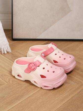 Cuccoo 女士厚底镂空凉鞋，夏季户外/室内 EVA 防滑防臭耐用厚底拖鞋