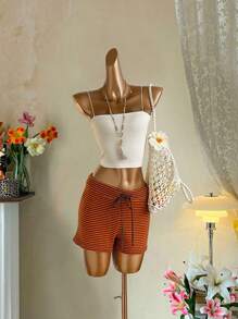 Attitoon 女士短款休闲性感吊带修身背心，适合夏季