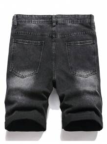 Manfinity Hypemode Men's Contrast Color Pocket Loose Casual Denim Shorts - Dark Grey - View 2