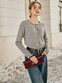 SHECARRY Bolso de tela de unicolor simple para mujer, bolso de uso diario casual, cartera roja para San Valentín