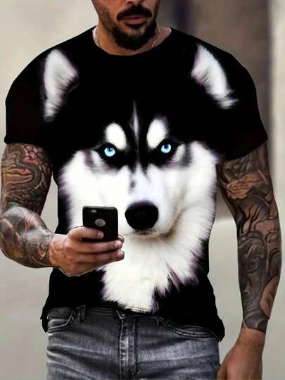 Manfinity LEGND 男士夏季时尚3D动物印花短袖T恤