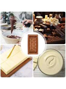 1/2/3PCS3D钻石形硅胶巧克力模具，甜点糖果烘焙工具，适用于迪拜巧克力棒、软糖、厨房配件 - 巧克力棕 - 查看 5