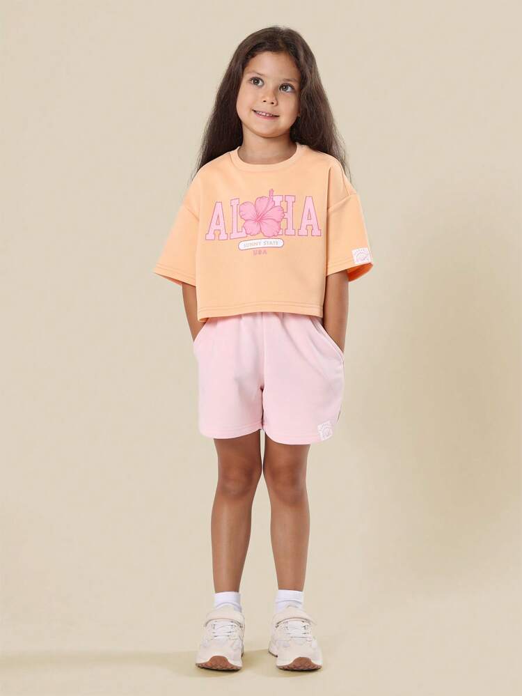 T-Shirt Crop Top And Shorts Two Piece Co-Ords